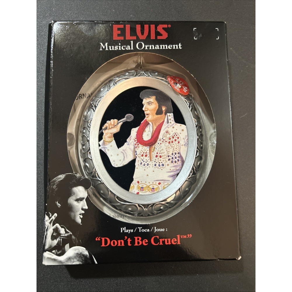 NIB Elvis Presley Musical Ornament Picture Photo Frame Plays "Don't Be Cruel"